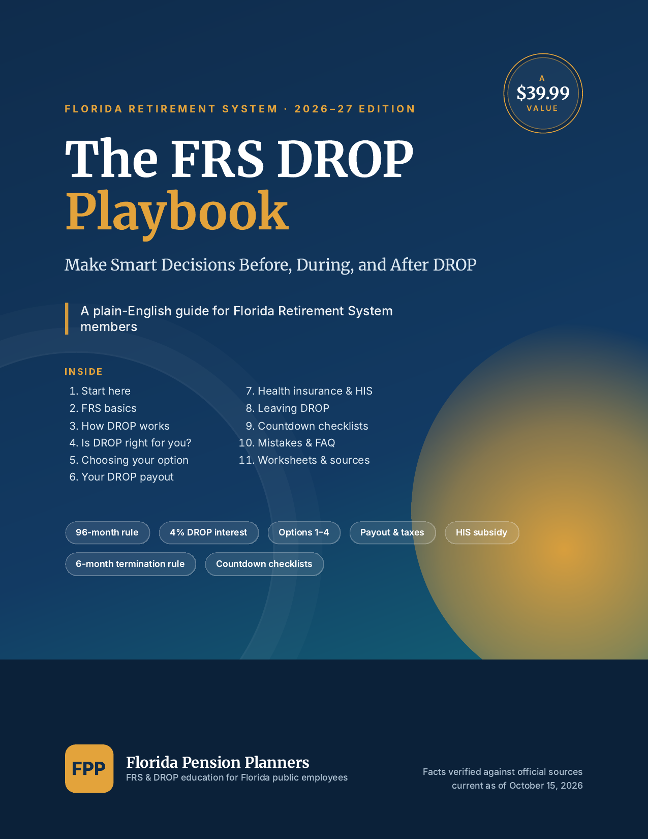 Cover of The FRS DROP Playbook by Florida Pension Planners